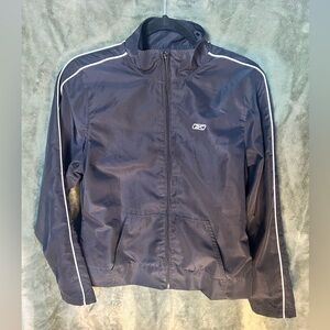 Reebok Full Zip Up Long Sleeve Black Track Jacket Men's Size Large